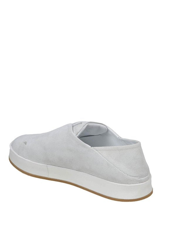 Sneakers Slip On In Camoscio Colore Bianco