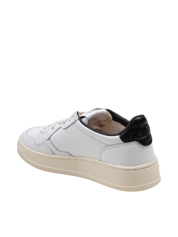 Sneakers In Pelle Colore Bianco E Nero