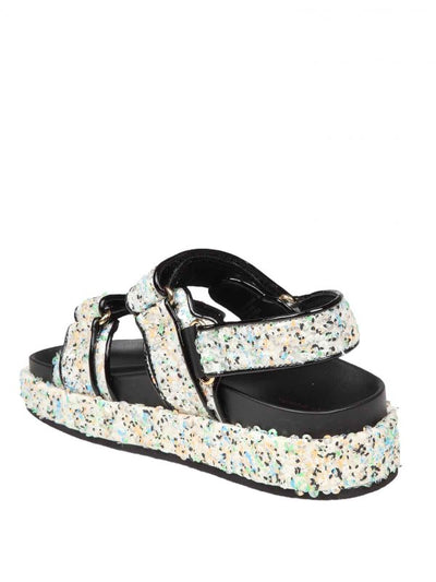 Sandalo Kira Sport In Pelle Con Pailettes