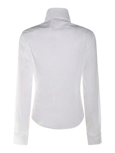 Camicia In Cotone Bianco Con Volant