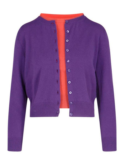 Cardigan Con Maglione Crop Bicolor