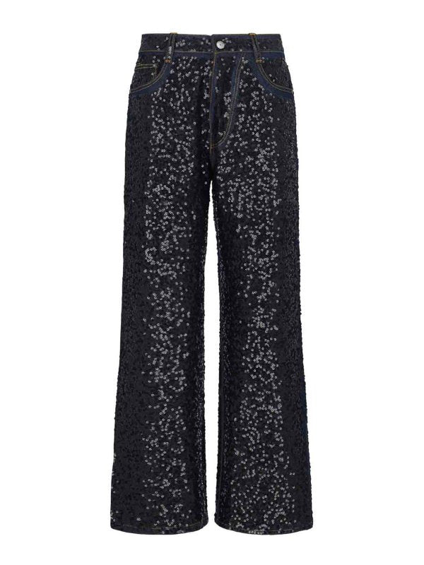 Jeans Dritti Con Paillettes