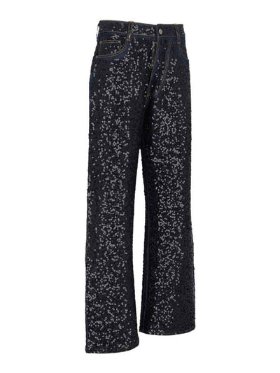 Jeans Dritti Con Paillettes