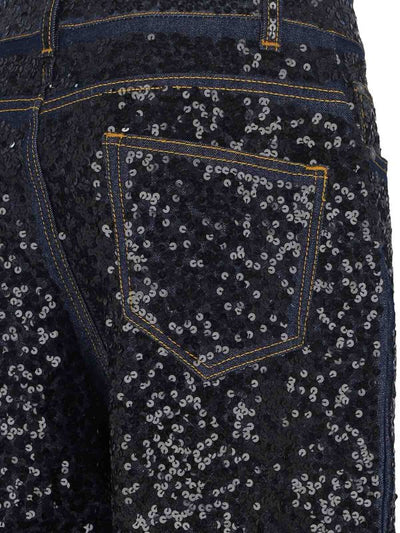 Jeans Dritti Con Paillettes