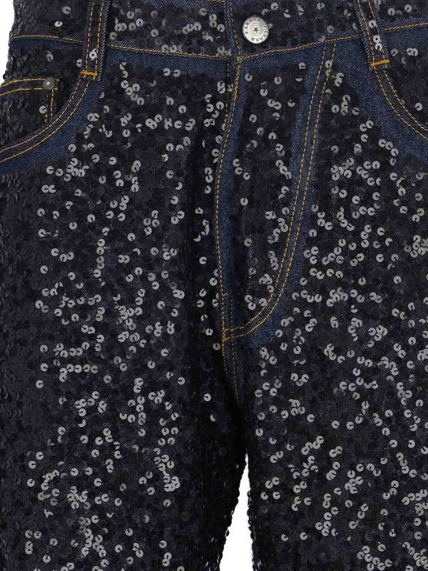 Jeans Dritti Con Paillettes