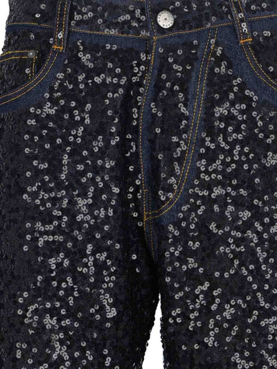 Jeans Dritti Con Paillettes