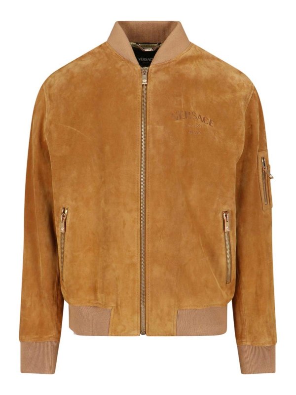 Giacca Bomber In Pelle Scamosciata