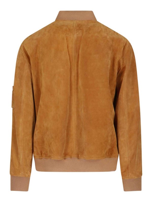 Giacca Bomber In Pelle Scamosciata