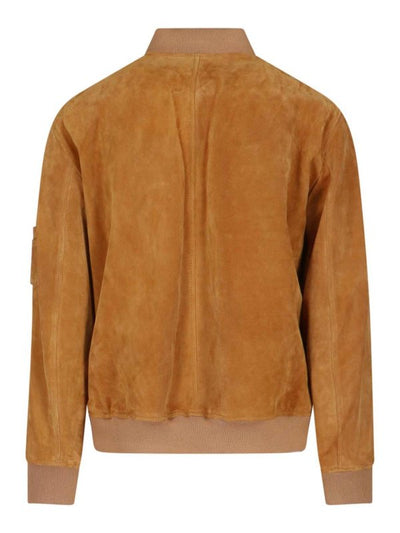 Giacca Bomber In Pelle Scamosciata