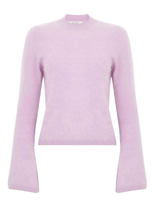 Maglione In Cashmere Lilla Con Maniche Ampie