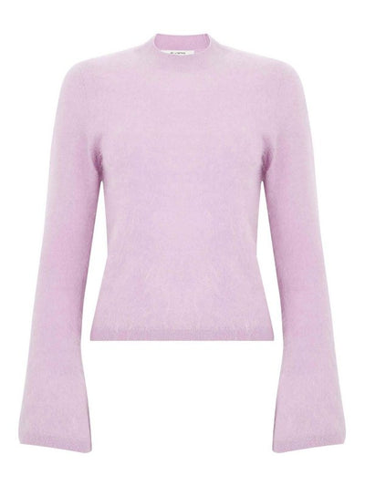 Maglione In Cashmere Lilla Con Maniche Ampie