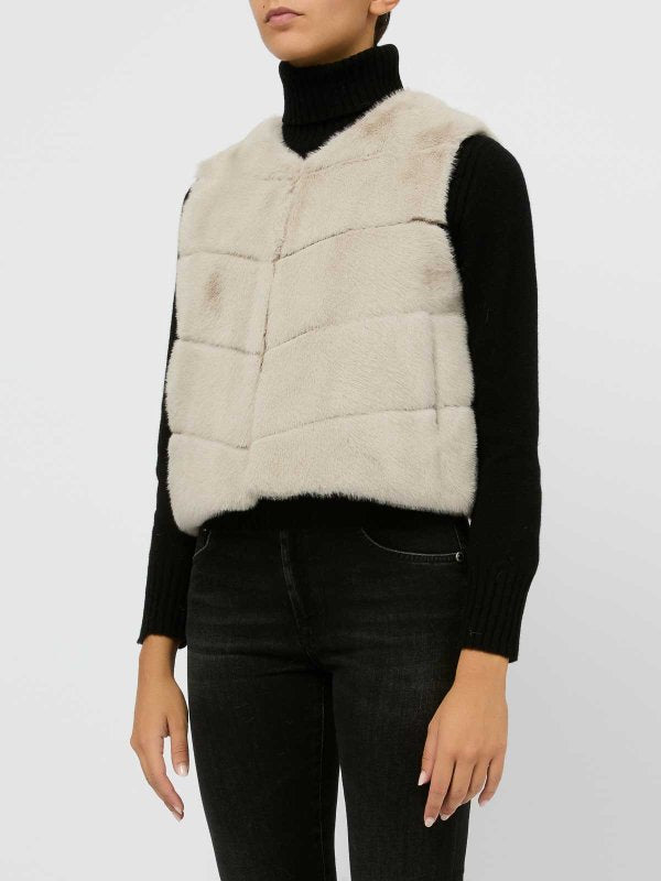 Gilet Di Pelliccia Grigia