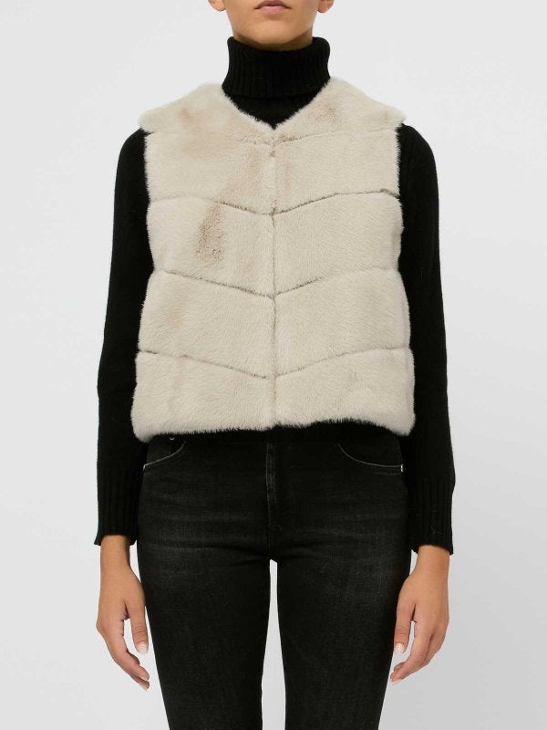 Gilet Di Pelliccia Grigia