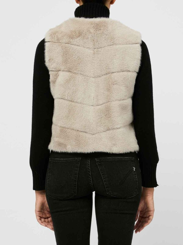 Gilet Di Pelliccia Grigia