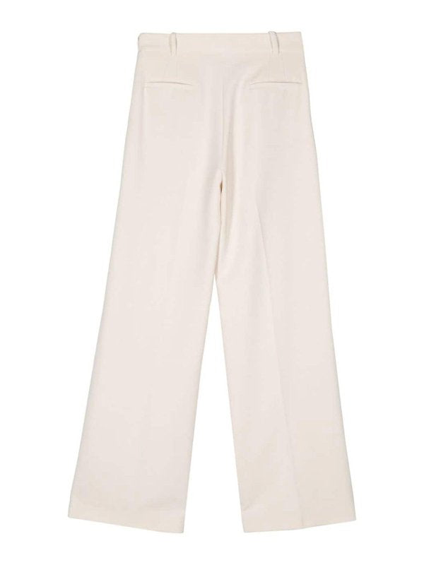 Pantaloni Ampi In Lana Stretch