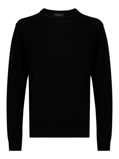 Maglione Girocollo In Lana Merino Nera