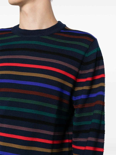 Maglione In Lana Merino A Righe Orizzontali