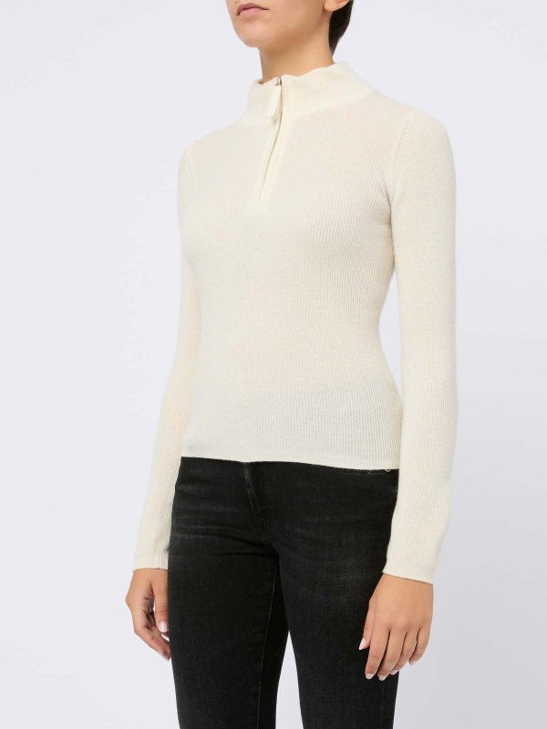 Maglia In Cashmere Con Zip