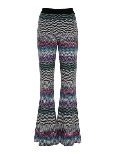 Pantaloni In Lana Con Motivo Zig Zag