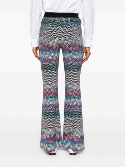 Pantaloni In Lana Con Motivo Zig Zag