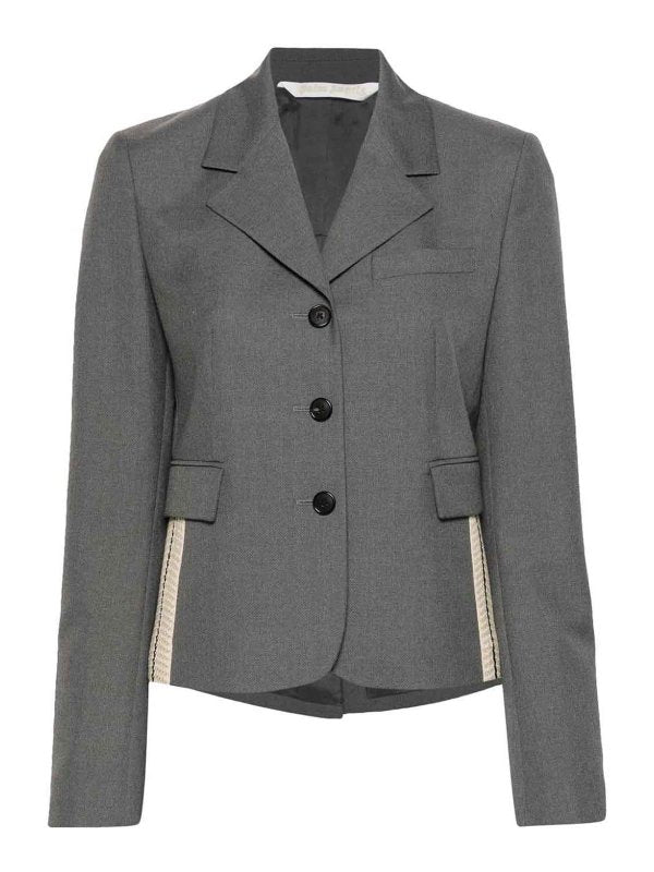 Blazer Monopetto In Misto Lana