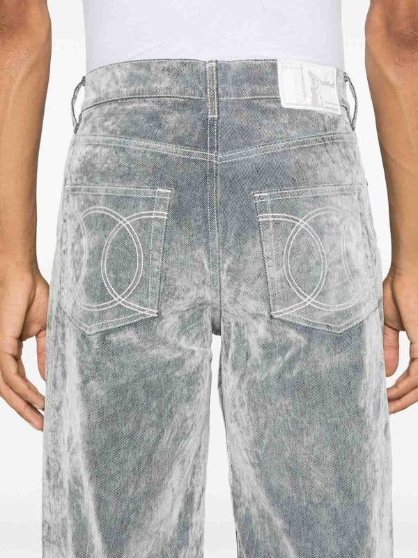 Jeans In Cotone Con Effetto Velluto