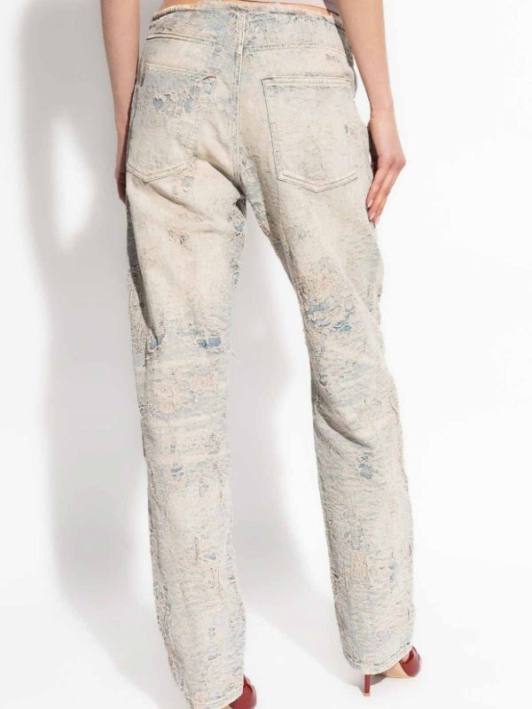 Jeans Effetto Lavato Con Strappi