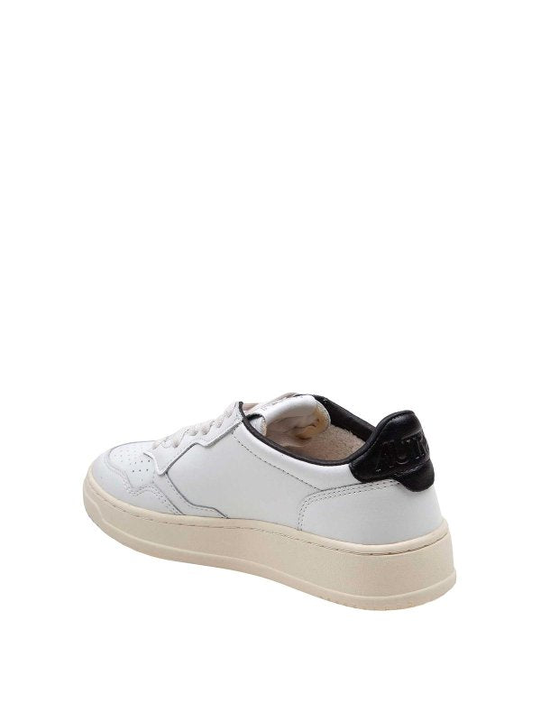 Sneakers In Pelle Colore Bianco E Nero