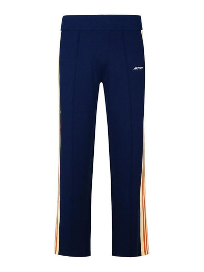 Pantaloni Jogger In Misto Viscosa Blu Scuro