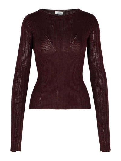 Maglione In Misto Lana Bordeaux