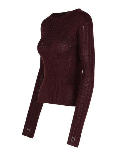 Maglione In Misto Lana Bordeaux