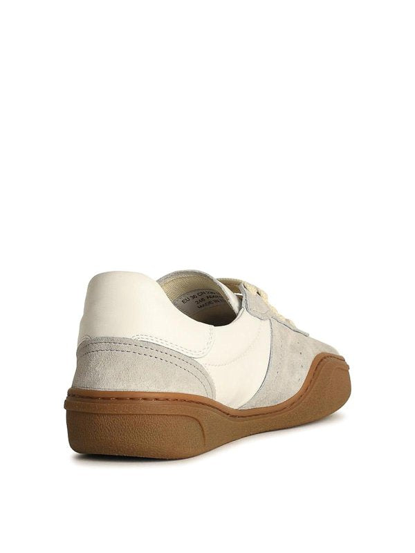 Barre Sneakers  In Pelle Bianca