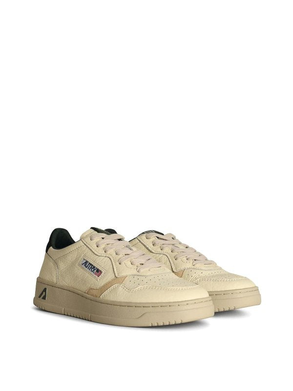 Sneakers In Pelle Avorio Medaglia