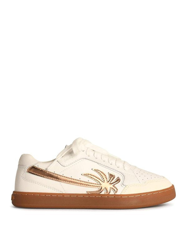 Nuove Sneakers  In Pelle Bianca Palm