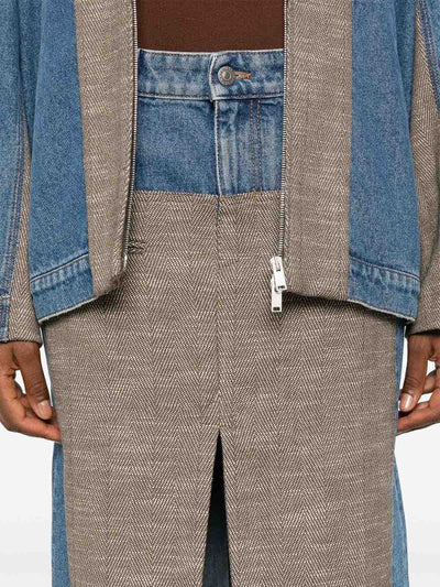 Gonna Longuette In Denim Di Tweed