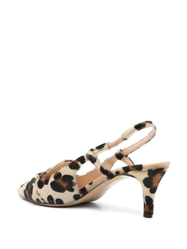 Décolleté  Slingback Con Stampa Leopardata