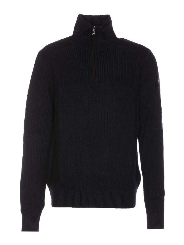 Maglione Nero Con Zip A Quarti Stanley