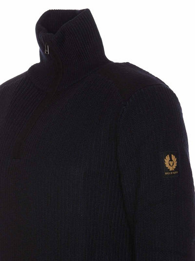 Maglione Nero Con Zip A Quarti Stanley