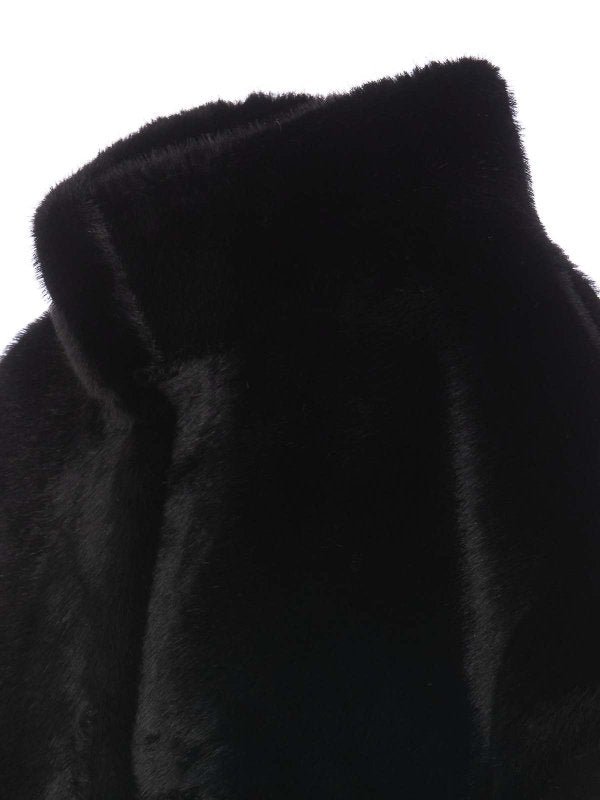 Cappotto Di Pelliccia Finta Nera