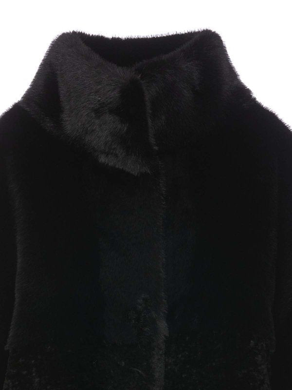 Cappotto Di Pelliccia Finta Nera