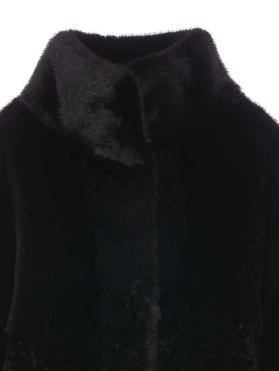 Cappotto Di Pelliccia Finta Nera