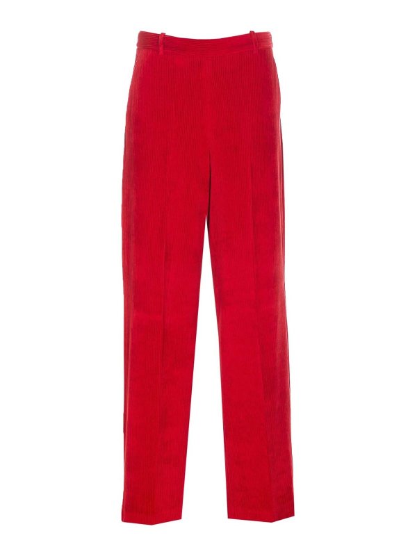 Pantaloni Di Velluto Rosso