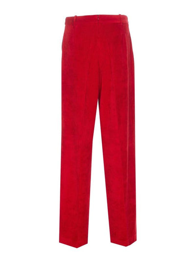 Pantaloni Di Velluto Rosso