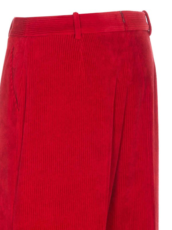 Pantaloni Di Velluto Rosso