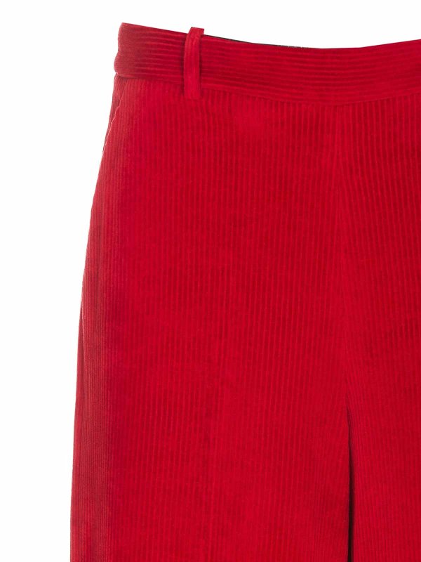 Pantaloni Di Velluto Rosso