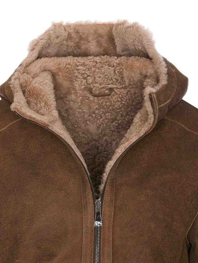 Giubbotto In Shearling Marrone