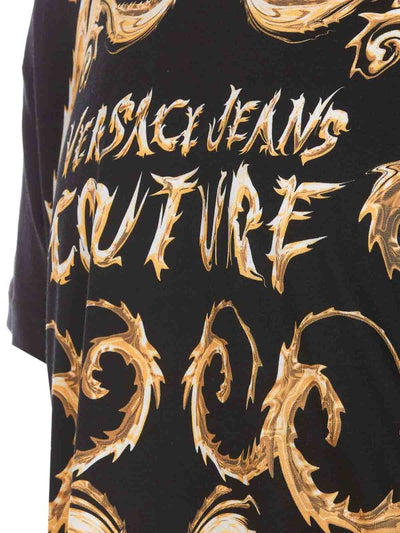 T-shirt Couture Nera E Oro