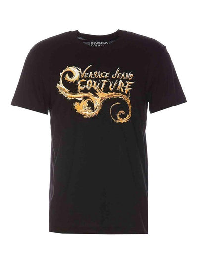 T-shirt Couture Nera E Oro