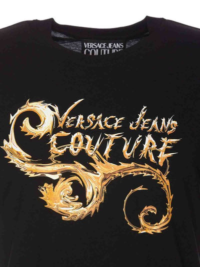 T-shirt Couture Nera E Oro