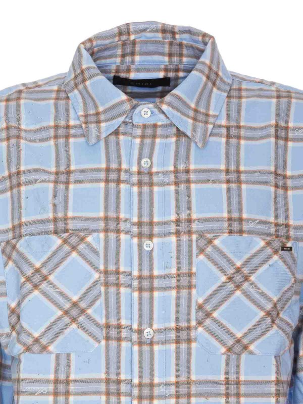 Camicia A Quadri Blu Mare